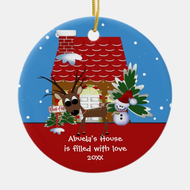 Enfeite de Natal Casa do Amor da Vovó (Frente)