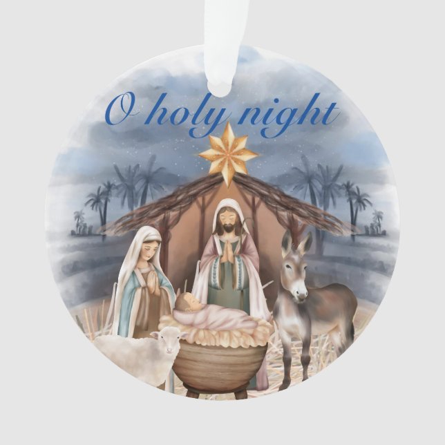 Enfeite de Natal Cena do Nascimento Acrílico (Frente)