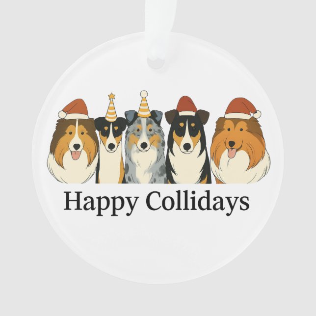 Enfeite de Natal Collie (Frente)