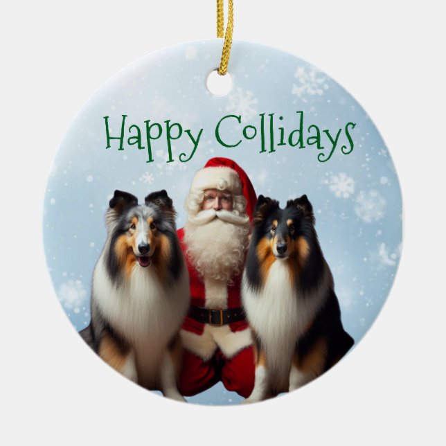Enfeite de Natal Collie (Frente)
