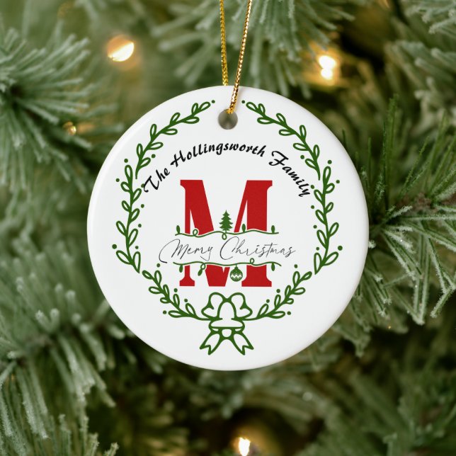 Enfeite de Natal com Coroa de Monograma (Árvore)