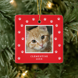 Enfeite de Natal com Foto de Animal de Estimação c