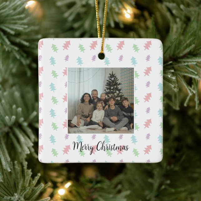 Enfeite de Natal com Foto de Árvore de Pinheiro Pa (Árvore)