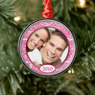 Enfeite de Natal com Foto de Pássaros de Amor em D