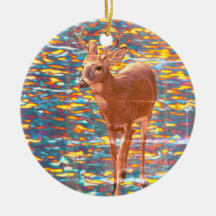 Enfeite de Natal com Foto de Veado