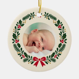 Enfeite de Natal com Foto do Bebê Raposa da Flores