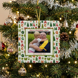 Enfeite de Natal com Foto dos Avós