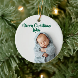 Enfeite de Natal com Foto e Nome Personalizados