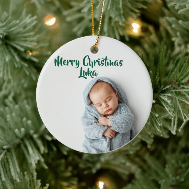 Enfeite de Natal com Foto e Nome Personalizados (Árvore)