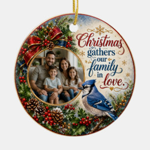 Enfeite de Natal com Foto Personalizada da Família