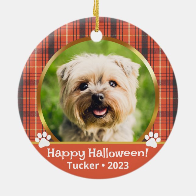 Enfeite de Natal com Foto Personalizada de Hallowe (Traseira)
