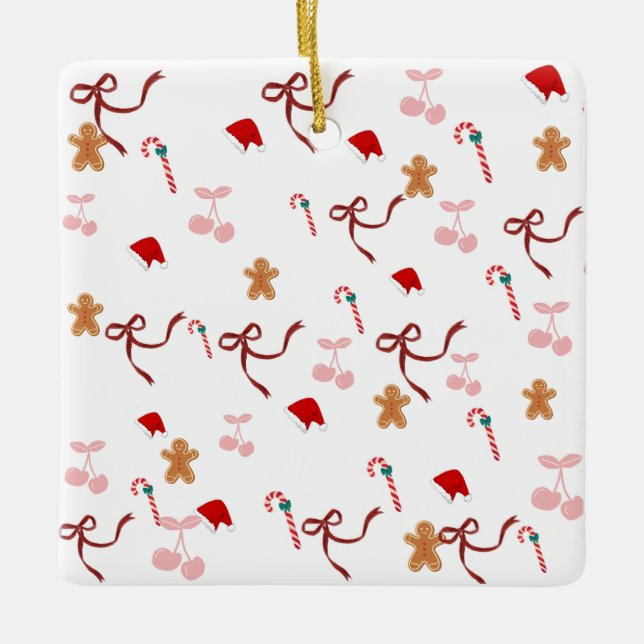 Enfeite de Natal com Laço Coquette Fofo (Frente)