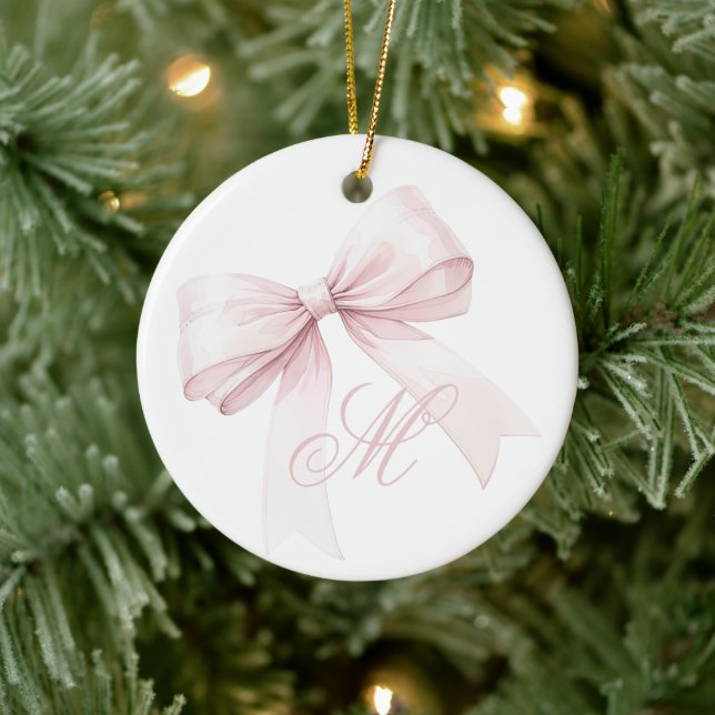Enfeite de Natal com Laço Rosa (Árvore)