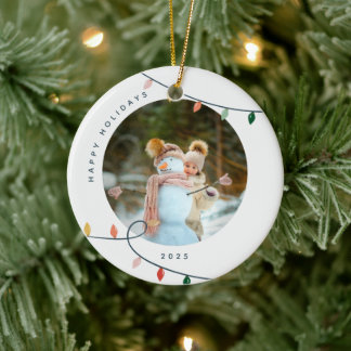 Enfeite de Natal com Luzes e Foto Personalizada