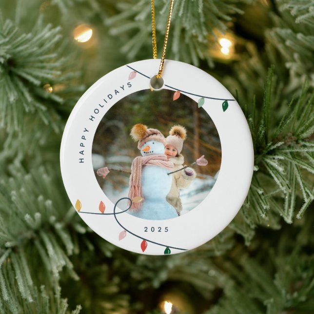 Enfeite de Natal com Luzes e Foto Personalizada (Árvore)