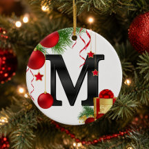 Enfeite de Natal com Monograma Personalizado