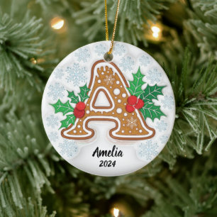 Enfeite de Natal com Monograma Personalizado Letra