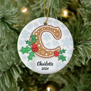 Enfeite de Natal com Monograma Personalizado Letra
