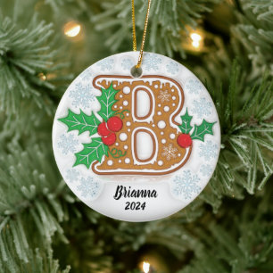 Enfeite de Natal com Monograma Personalizado Letra