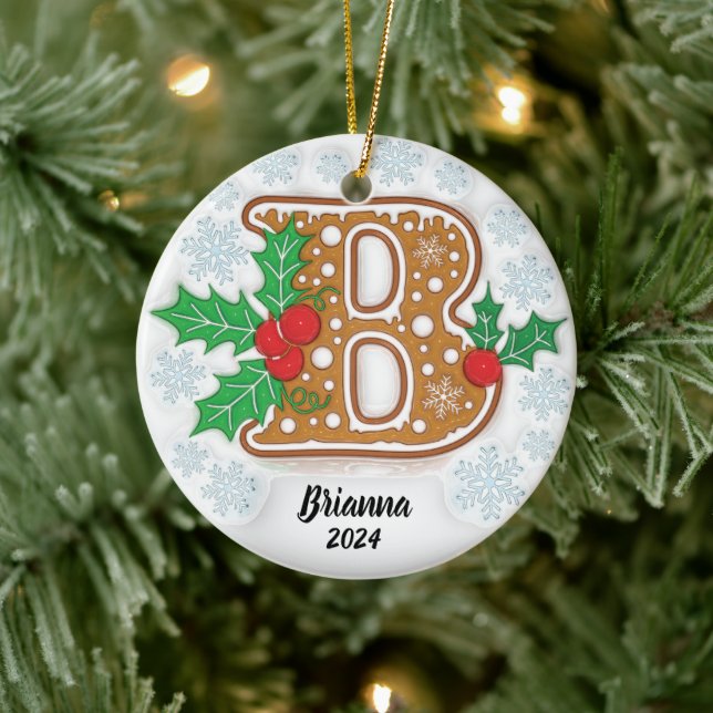Enfeite de Natal com Monograma Personalizado Letra (Árvore)