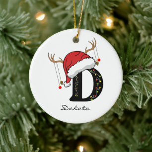 Enfeite de Natal com Monograma Personalizado para
