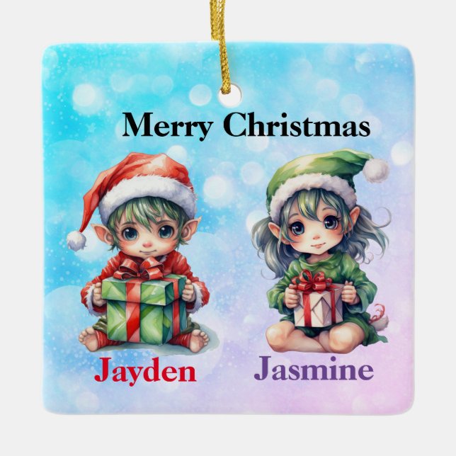 Enfeite de Natal com nome personalizado (Frente)