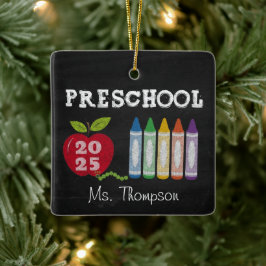 Enfeite de Natal com o Nome de Professor de Pré-Es