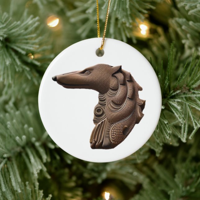 Enfeite de Natal com Perfil de Borzoi (Árvore)