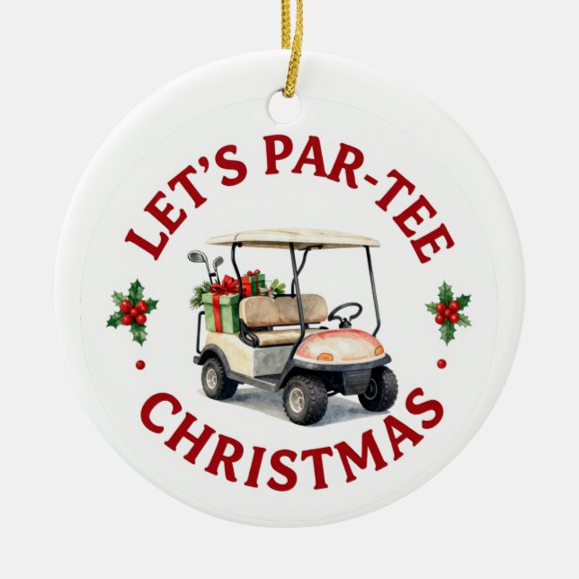 Enfeite de Natal com tema de golfe para árvore de  (Frente)