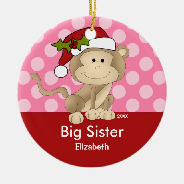 Enfeite de Natal da Irmã Mais Velha do Macaco do P (Frente)