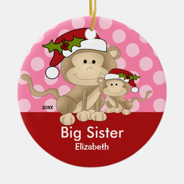 Enfeite de Natal da Irmã Mais Velha do Macaco do P (Frente)