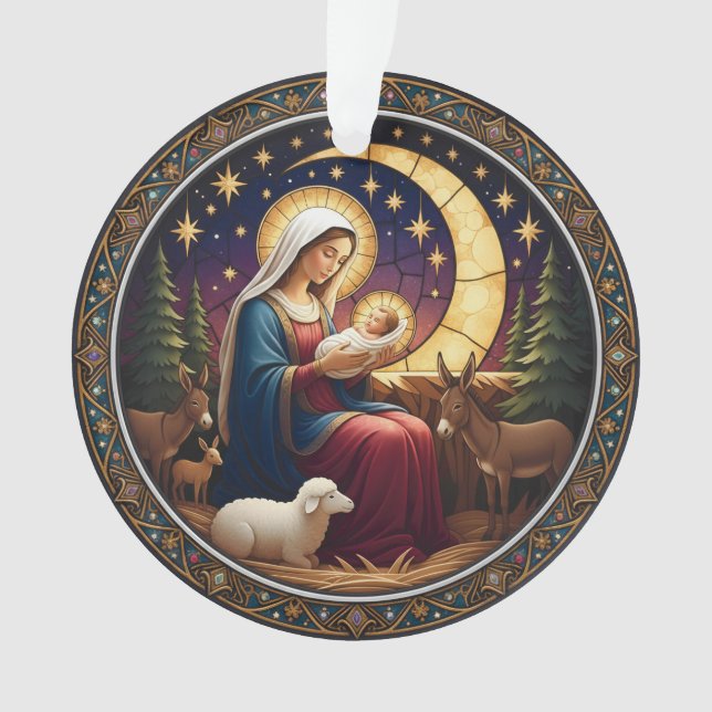Enfeite de Natal da Natividade – Dupla Face (Frente)