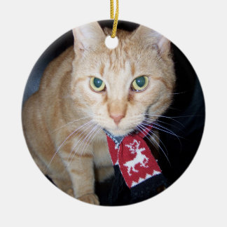 Enfeite de Natal de 2026 Gato Laranja Usando Cache