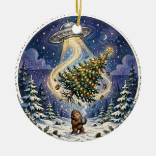 Enfeite de Natal de Abdução Alienígena