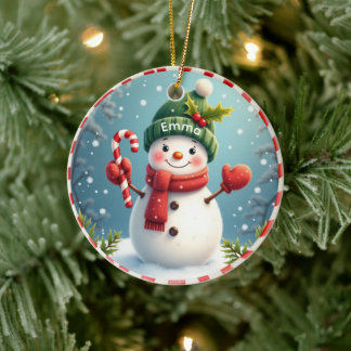 Enfeite de Natal de Acrílico de Boneco de Neve Per