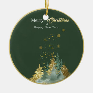 Enfeite de Natal de Árvore de Pinheiro Verde e Dou