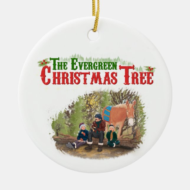 Enfeite de Natal de Árvore de Sempre-Verde (Frente)