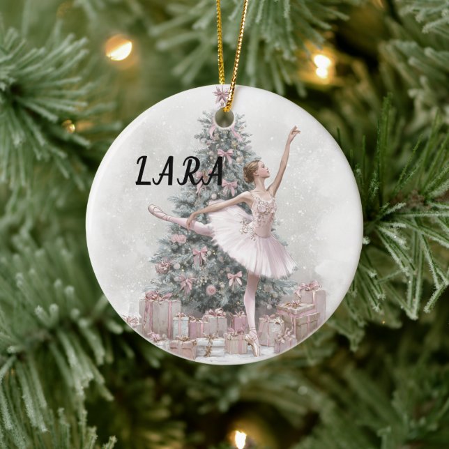 Enfeite de Natal de Bailarina – Adicione Seu Nome (Árvore)