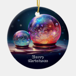 Enfeite de Natal de Bolas de Neve de Cristal