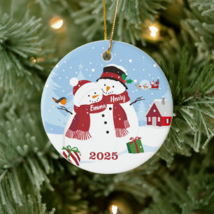 Enfeite de Natal de Boneco de Neve de Casal Person