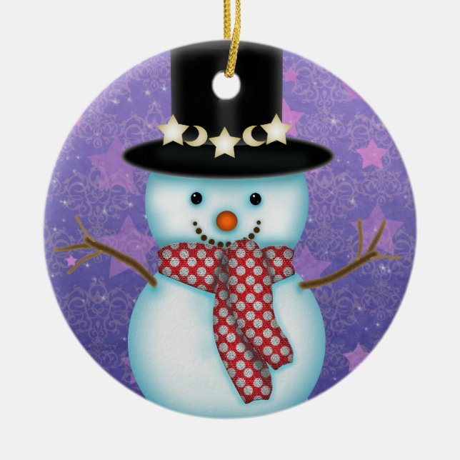 Enfeite de Natal de Boneco de Neve Fofo (Frente)