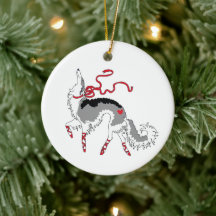 Enfeite de Natal de Borzoi Saltitante