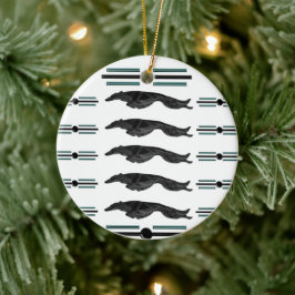 Enfeite de Natal de Borzoi Saltitante Art Déco