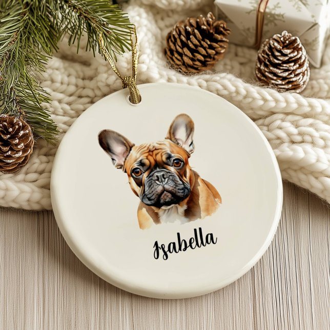 Enfeite de Natal de Bulldog Francês (Criador carregado)