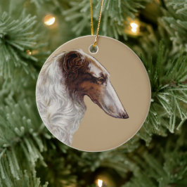 Enfeite de Natal de Cabeça de Borzoi Vintage