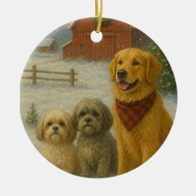 Enfeite de Natal de Cachorro (Frente)