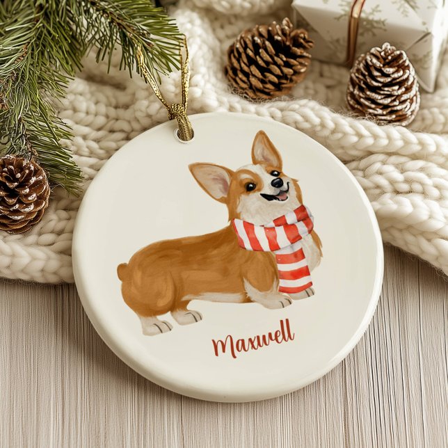 Enfeite de Natal de Cachorro Corgi (Criador carregado)