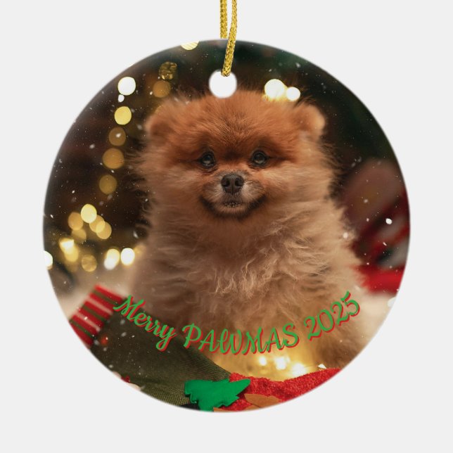 Enfeite de Natal de Cachorro Personalizado – Foto  (Frente)