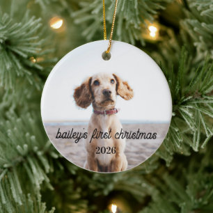 Enfeite de Natal de Cachorro Primeiro Natal do Bai