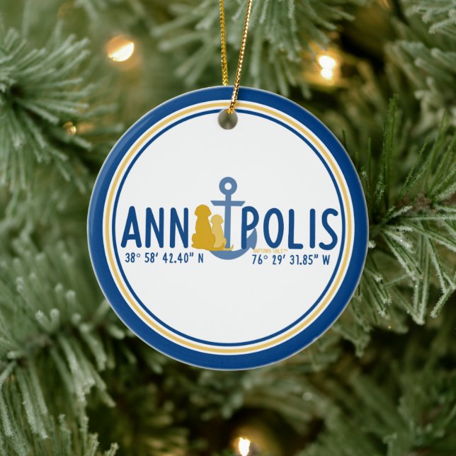 Enfeite de Natal de Cães Ancorados em Annapolis (Árvore)